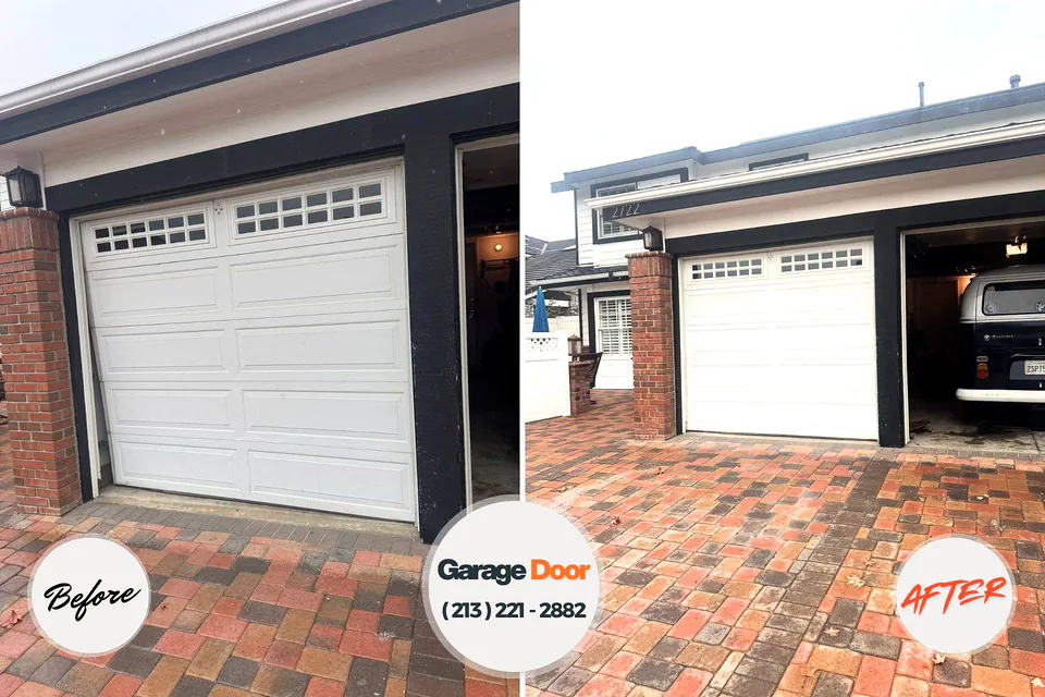 Before and after: garage door repair Evergreen Park, IL